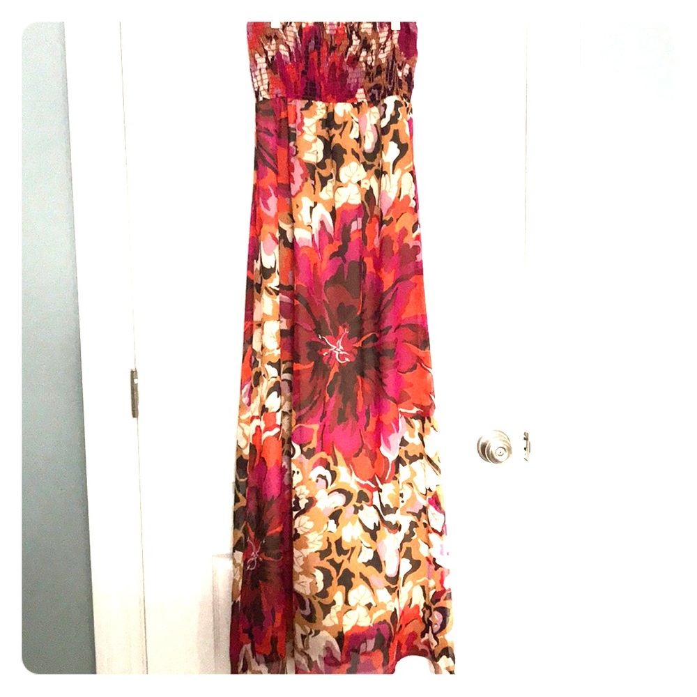 Strapless floral dress, size S
